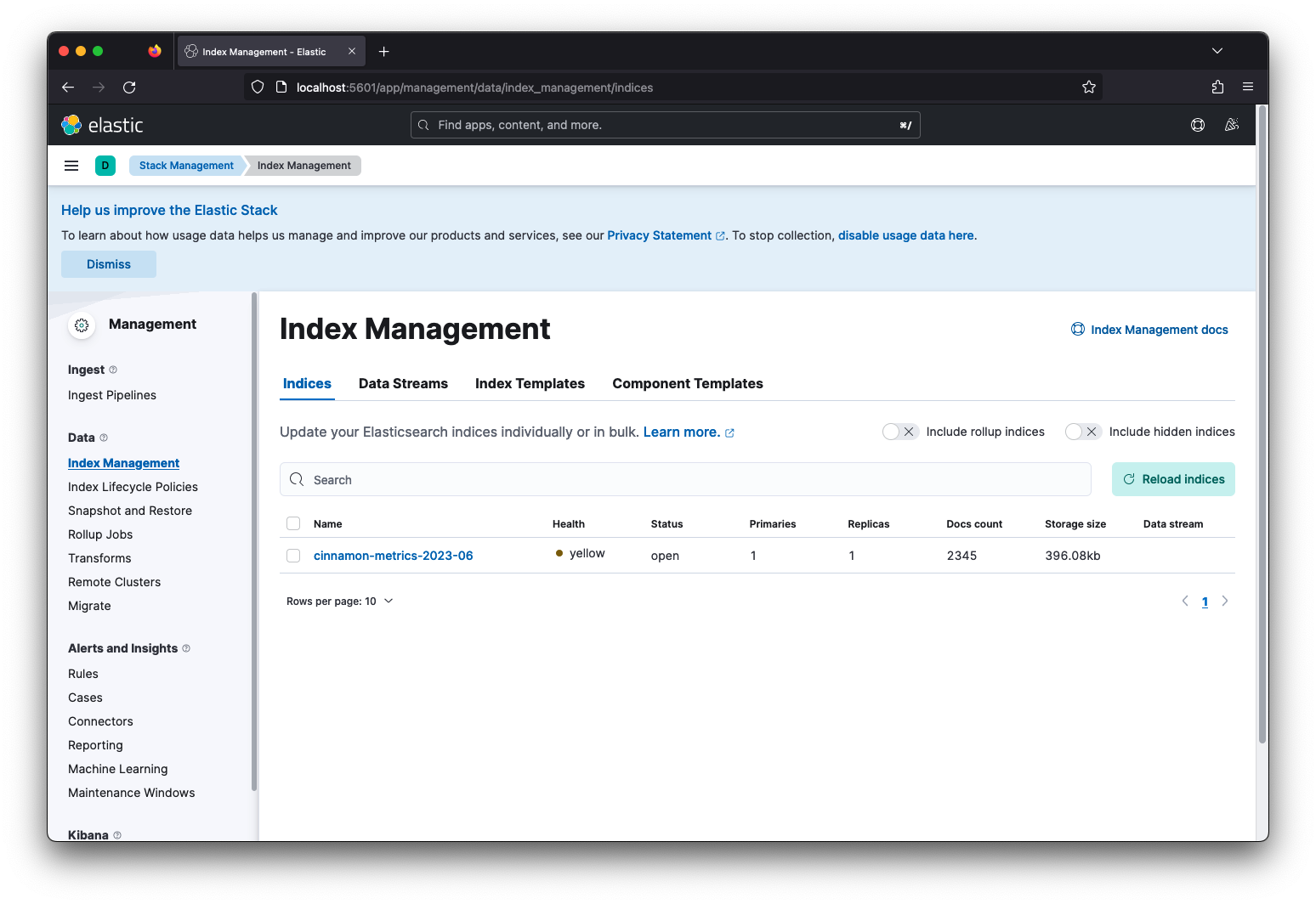 Grafana dashboard display